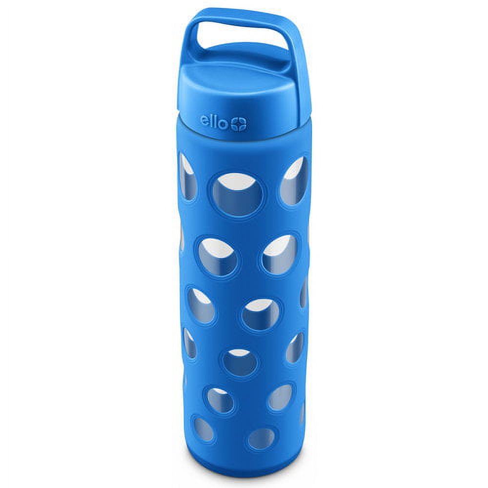  Ello Syndicate Glass Water Bottle with One-Touch Flip Lid and  Protective Silicone Sleeve and Carry Loop, BPA Free, Dishwasher Safe, Bold  Blue, 20oz : Sports & Outdoors