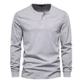 thumbnail image 1 of Blusas De Manga Larga Para Hombre Con Cuello Henley Y Camisa, 1 of 2