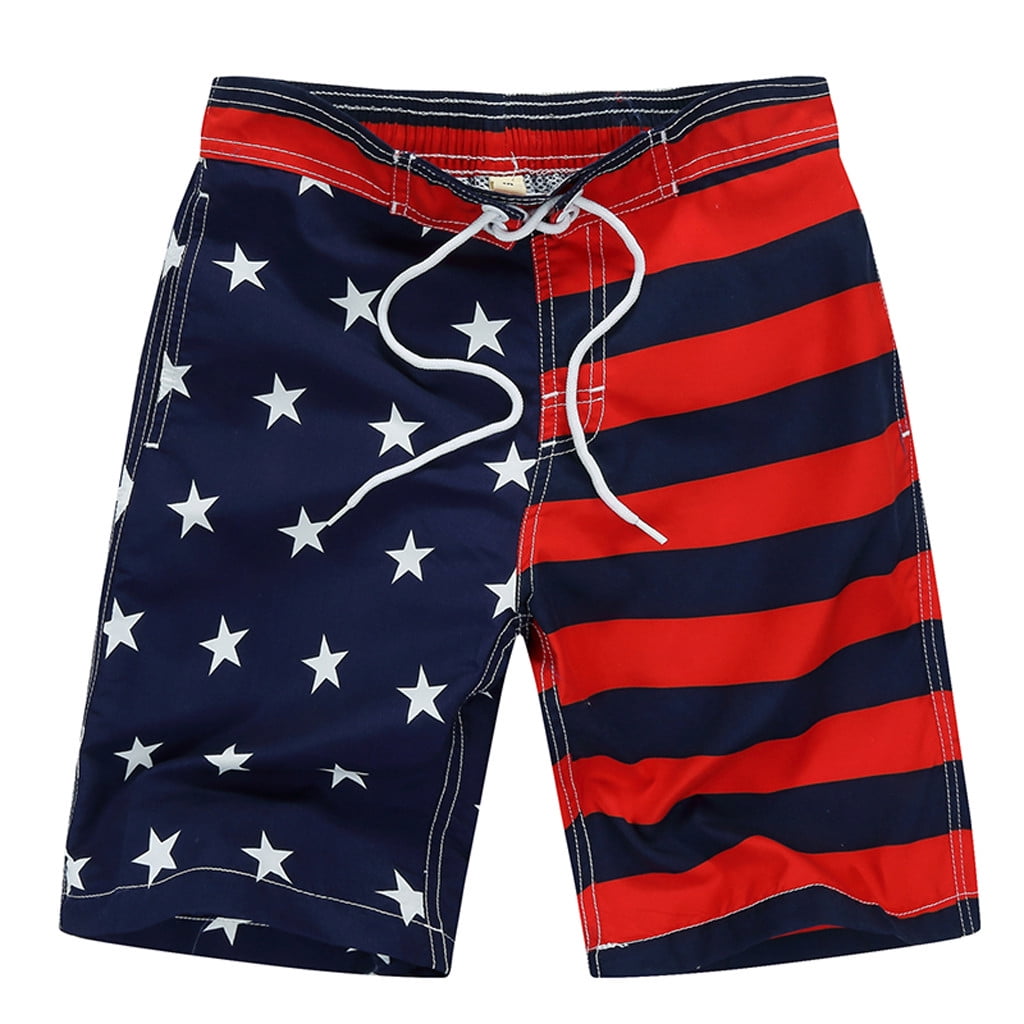 Boy Swim Trunks 4Th American Flag Usa Swim Shorts Blue XL 13Y-16Y ...