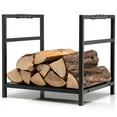 thumbnail image 1 of Gymax Firewood Rack Fireplace Log Holder Wood Steel Stove Bracket Stacking Rack, 1 of 9