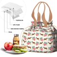 thumbnail image 4 of Saint Bernard Dog Breed and Flower Floral Drawstring Lunch Bag Women - Drawstring Lunch Bag Insulated for Work Office - Stain-Resistant Large Lunchbags for Women with Multi-Pockets, 4 of 6
