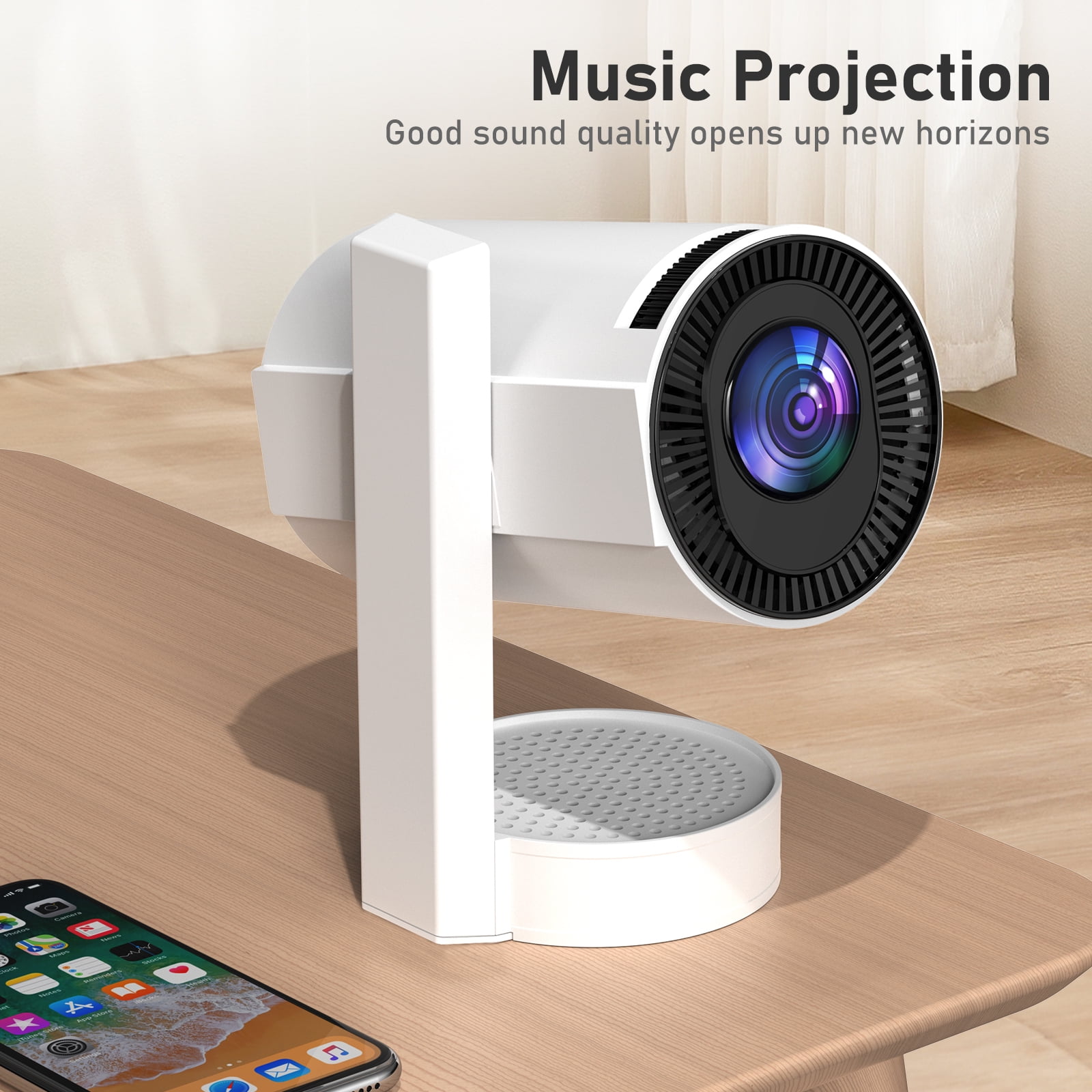 OnePi Portable Movie Projector 4K Support, Smart Projector with 270°Adjustable Telescopic Stand,Auto Keystone Mini Projector, 5G WiFi Blueooth Home Theater Projector