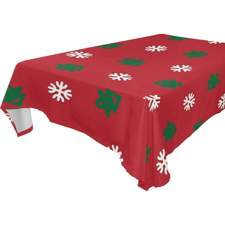 SKYSONIC Christmas Snowflake Tablecloth Waterproof Washable Polyester Square Table Cover Durable Tablecloth for Kitchen Dining Table Party Decor (60 X 108 Inch)