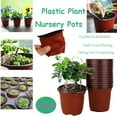thumbnail image 5 of Sruoe Nursery Plant Pots with Drainage, 100Pcs 3.54in Flower Pots, Plastic Plant Pot, Flower Pot, Planters for Home Garden, Balcony, Patio, Home Decor Garden Decor, 5 of 5
