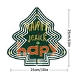 thumbnail image 3 of Stylish Metal Hanging Christmas Tree Wind Spinner - Festive Green Design with Concentric White Lines & Playful Polka Dot Accents for Garden, 3 of 7