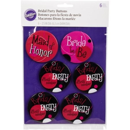 Wilton Bachelorette Party Accessories Bridal Party Buttons, 1 Ct