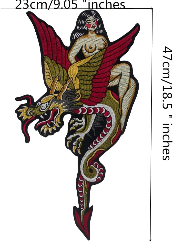 Dragon Beauty Patches Embroidered Appliques Patch Large Chinese Dragon Iron on Patch for Clothes Jeans Hat Bags Decor 1 piece