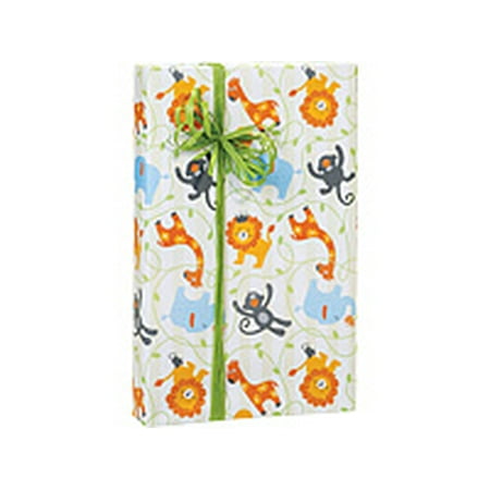 Sweet Safari Jungle Animals Birthday / Special Occasion Gift Wrap Wrapping Paper-16ft