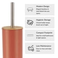 thumbnail image 6 of Terracotta Metal Toilet Brush and Holder Set With Bamboo Lid, 6 of 8