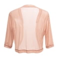 thumbnail image 3 of Ediodpoh Women's Summer Cardigan for Women Sweetheart Top Soft Solid Mesh Cardigan with Three Quarter Sleeves Red S, 3 of 4