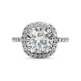 thumbnail image 2 of AFFY IGI Certified Lab Grown Diamond Halo Solitaire Engagement Ring, Center 7mm Cushion Cut Half Eternity Wedding Rings For Women In 14K Solid White Gold F-G, VS-SI Quality (2.10 Cttw)-4.5, 2 of 6