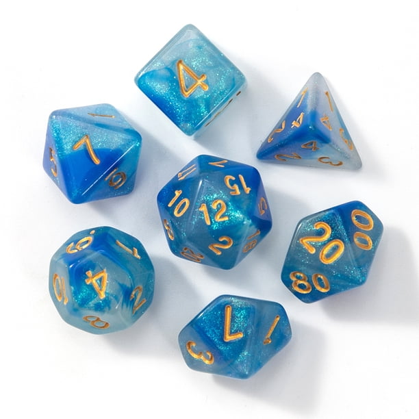 Dados Juego Digitales Acrílicos 7 Uds. Poliédricos para DND RPG MTG