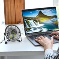 thumbnail image 4 of 5.7 Inch (Approx. 14.5 cm) Mini High-Speed Personal Desk Fan, 4 Blades, Adjustable 360Â° Head Tilt, Durable Metal Construction, Great for Home, Dorm Room, Bedroom or Office, Black, 4 of 8