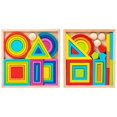 thumbnail image 2 of Juego De 2 Bloques De Construcción De Nido De Arcoíris Montessori Para Niños Pequeños, 2 of 9