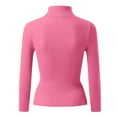 thumbnail image 4 of Chandail Côtelé pour Femmes Taille Unique Col Roulé Élégant Tricoté Manches Longues Ajusté Automne Hiver, 4 of 4