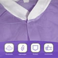 thumbnail image 5 of Purple Disposable Lab Coats, SMS Knee Length with 3 Pockets, 10 Count, Large, 5 of 7