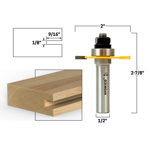 1/8" Slotting Cutter Router Bit - 1/2" Shank - Yonico 12103