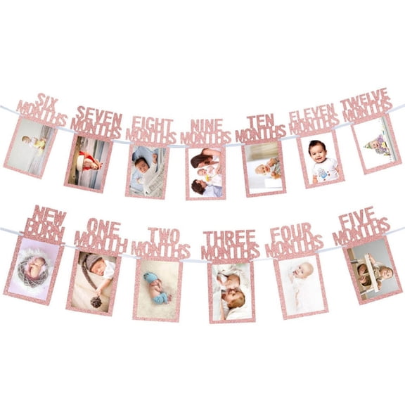 First Year Photo Frame 12 Month Set for Boy Girl and Cherish Memory