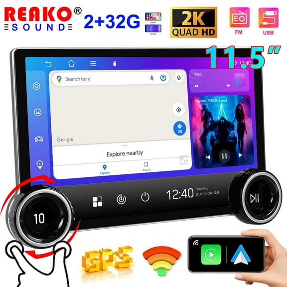 REAKOSOUND Android 8core Car Radio 11.5" 2K Screen High Definition GPS Navigation Bluetooth DSP Universal Car Multimedia Player