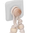 thumbnail image 3 of boho curtain tiebacks bohemian style durable wood rope wide application curtain holdbacks for curtain towel paper beige cotton rope with wooden beads, 3 of 5