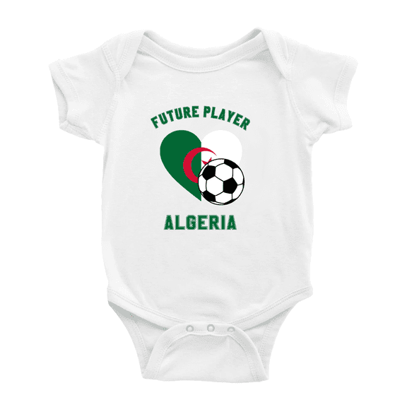 Future Soccer Player Algeria Soccer Fan Cute Baby One-pieces (White, 12-18 Months)