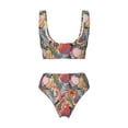 thumbnail image 6 of Rocae Tropical Fruit for Bikini Set for Women Two Piece Sexy High Swimsuits Split Crossover Bikini X-Large, 6 of 9