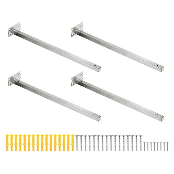 Floating Shelf Bracket,4 Pack 18 Inch Stainless Steel Hidden Wall Mounted Shelf Supports (Silver)