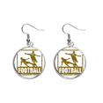 thumbnail image 1 of Brown Football Player Slide Tackle Ear Dangle Silver Drop Earring Jewelry Woman, 1 of 3