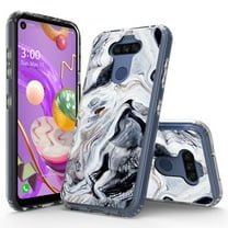 LG K31 Case, LG K8X/Aristo 5 Plus/Aristo 5/Phoenix 5/Fortune 3/Risio 4/Tribute Monarch Case, Rosebono Glitter Sparkle Black and White Marble Graphic Fashion Skin Cover Shockproof Case for LG K31