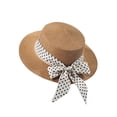 thumbnail image 6 of XIAOCHA Womens Bow‑Pearl Straw Hat Solid Sun Hat Beach Wide‑Brim Hat,Khaki, 6 of 6