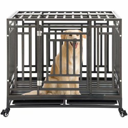 Heavy Duty Dog Crate Cage Kennel Strong Metal Frame Kennel Durable Indoor & Outdoor Kennel for