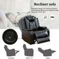 thumbnail image 2 of Gewnee Power Recliner Chair with USB Ports and LED Lights,Home Theater Seating with Hidden Arm Storage,Black, 2 of 8