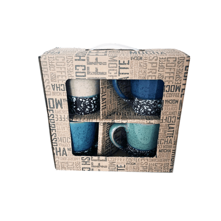 House 2 Home, 4 Pc 11oz Ceramic Coffee Mug Set 