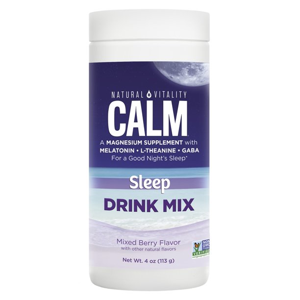 Natural Vitality Calm Sleep Powder, Magnesium Supplement, Mixed Berry