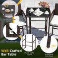 thumbnail image 6 of Gymax Set Of 3 Patio Bar Set Wicker Table & Armchairs w/ 2 Cushions & Glass Tabletop, 6 of 8