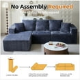 thumbnail image 4 of Garaneeds Modular Sectional Sofa for Living Room,108" L-Shape Boneless Couch with Oversized Chaise, Gray, 3 Seat, Left, 4 of 7