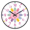 thumbnail image 2 of Tnobhg Colorful Silent Wall Clock Bedroom Classroom Playroom Teach Time Telling Skills Clock for Kids Room Decor, 2 of 8