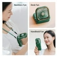 thumbnail image 3 of Necklace Fan Mini Wearable Fans Foldable Hanging Fan USB Rechargeable 3 Speed Fan with Phone Holder for Outdoor Traveling, 3 of 9