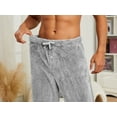 thumbnail image 2 of U2SKIIN Mens Plush Warm Pajama Pants, Fluffy Soft Fleece Sleep Pant with Pockets Lounge Pj Bottoms for Men （Light Grey , 2XL）, 2 of 4