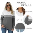 thumbnail image 3 of SHIBEVER Long Sleeve Shirts for Women Colorblock Sweatshirt Womens Tops Fall Shirts for Women Crew Neck SweatShirts Winter Clothes Grey S, 3 of 9