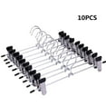 thumbnail image 4 of 10 Pcs Cintres en Acier Inoxydable Support à Pince Cintre Pantalon Ajustable Prise Pincée, 4 of 5