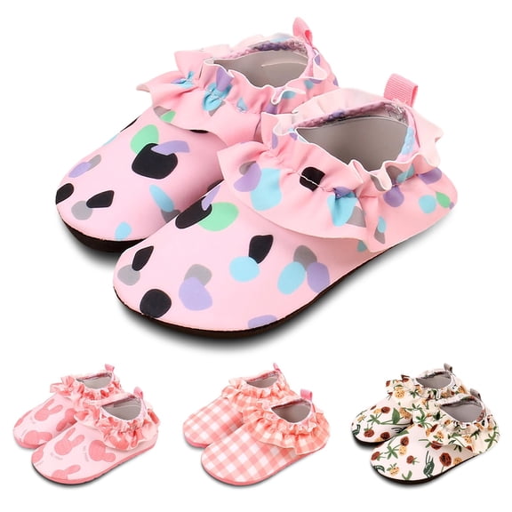 sususu Girls Water Shoes Kids Boys Barefoot Quick-Drying Non- Aqua Socks for Beach Swimming Pool Pink1 3.5-4 Years