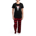 thumbnail image 4 of CafePress - Funny Tuxedo [Red Bow] Women's Dark Pajamas - Women's Short Sleeve Print T-Shirt and Pants Dark Cotton Pajama Set, 4 of 7