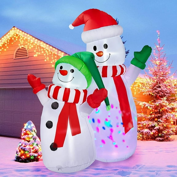 6FT Snowman Inflatable Outdoor Decoration LED Lights Blow Up Outdoor CAMULAND