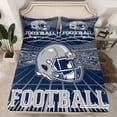 thumbnail image 2 of jejeloiu Football Game Queen Sheet Sets,Gray Deepblue Bed Set For Teens 4 Pieces, 2 of 7