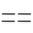 thumbnail image 3 of MLINS 4 pcs  Multi Hook Coat Rack Wood Hanger With Hooks Clothes Hanger Wood Space Saving Hanger Organizer Space Saver For Closet Storage Black, 3 of 8