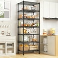 thumbnail image 4 of REIBII 7-Tier Adjustable Wire Shelving Unit,Compact 71"H x 18"W x 18"D Metal Storage Rack for Kitchen,Laundry Room,Pantry Shelves,Black, 4 of 8