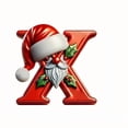 thumbnail image 1 of Personalized Christmas Tree Ornaments with Santa Hat and Beard for Alphabet Decor, 1 of 2