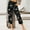 Black, variant on Aloohaidyvio Womens Pants,Women'S Printing Straight Leg All-Match Casual Pants 7-Point Pants Plus Size
