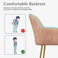 thumbnail image 6 of Costway Set of 2 Velvet Dining Chairs Mid-Back Leisure Armchair w/ Gold Leg Pink, 6 of 9